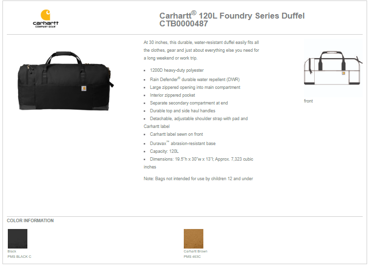 120L Foundry Series Duffel