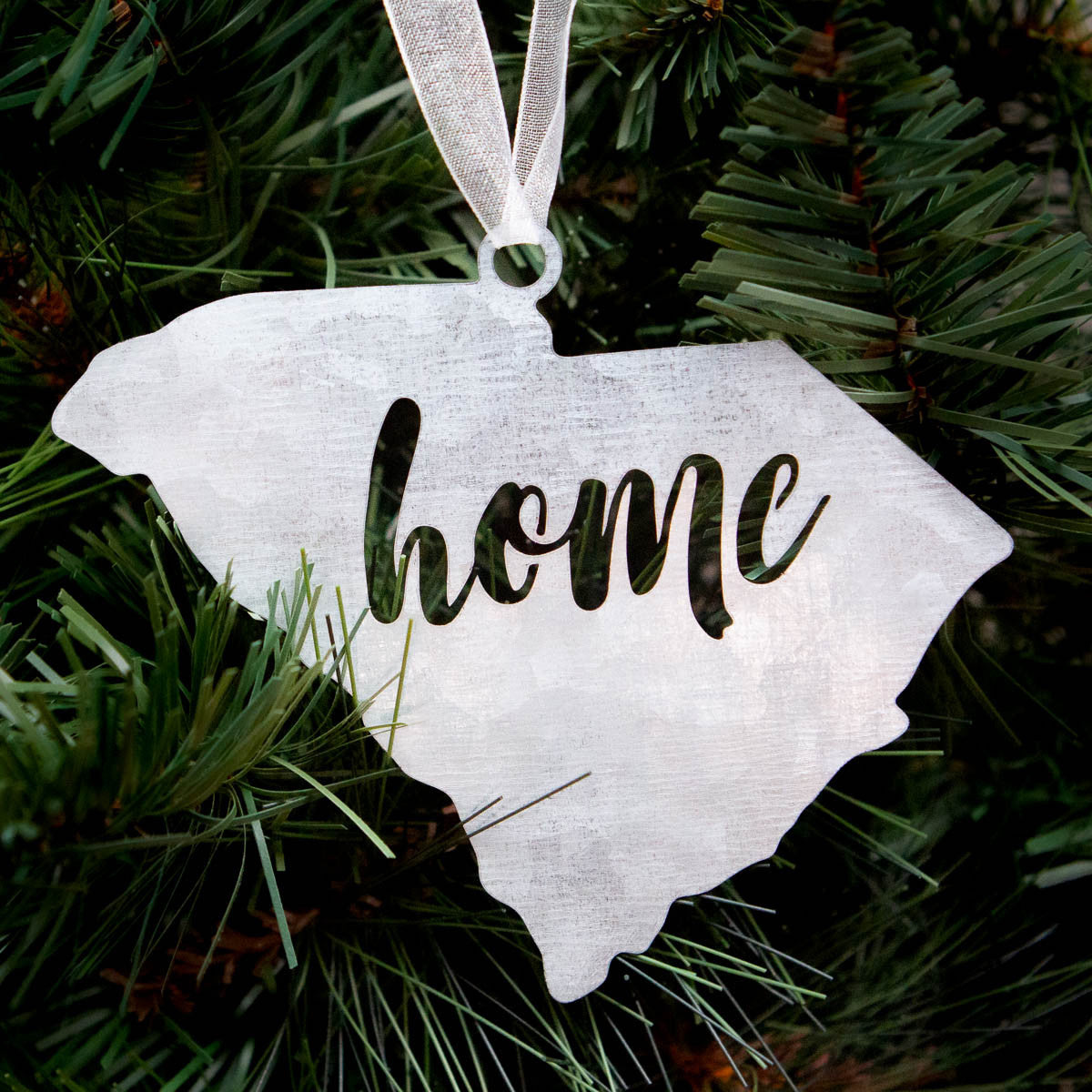 Galvanized South Carolina Home Ornament