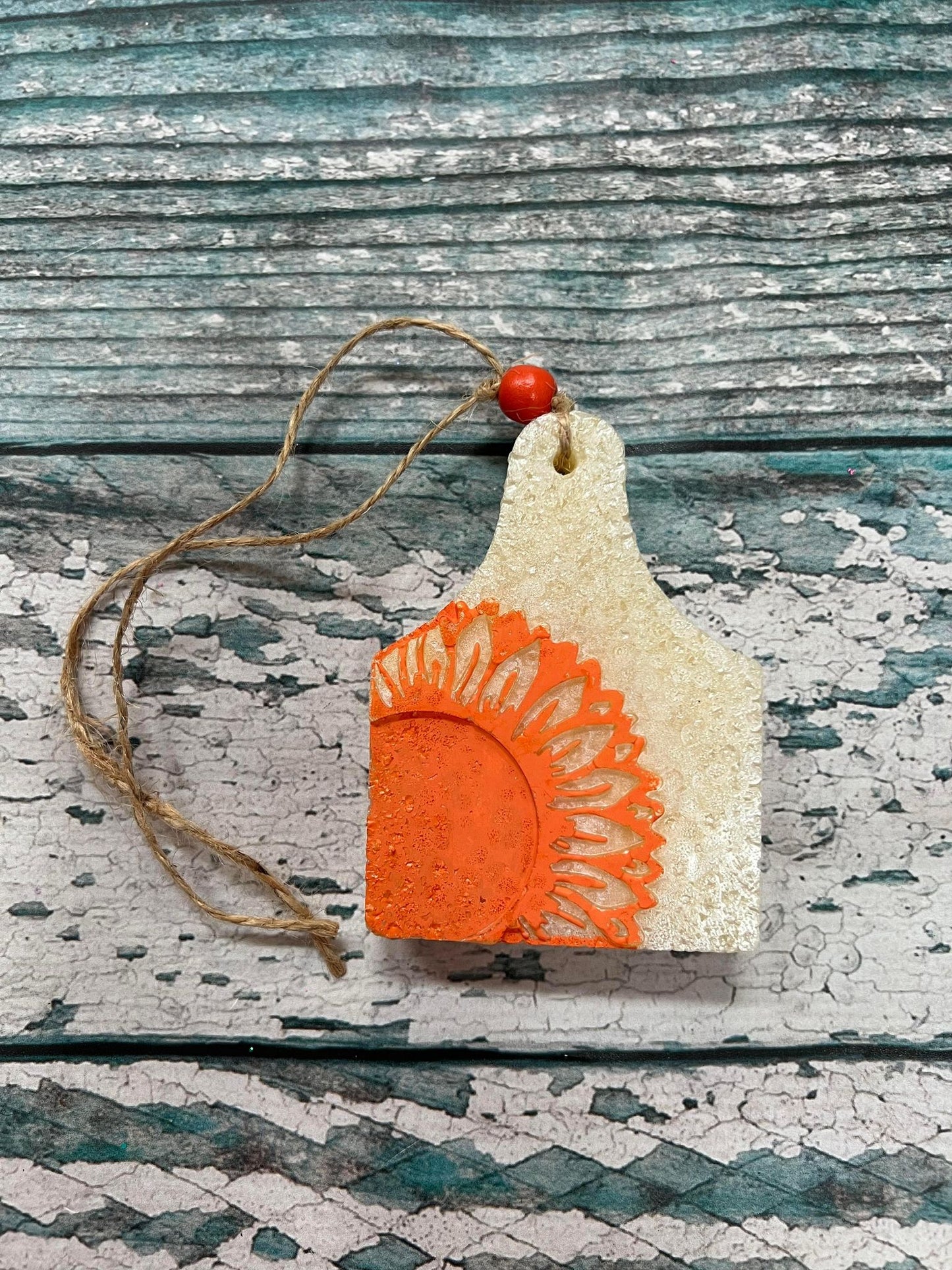 Sunflower Cow Tag Freshie - Blueberry Cobbler