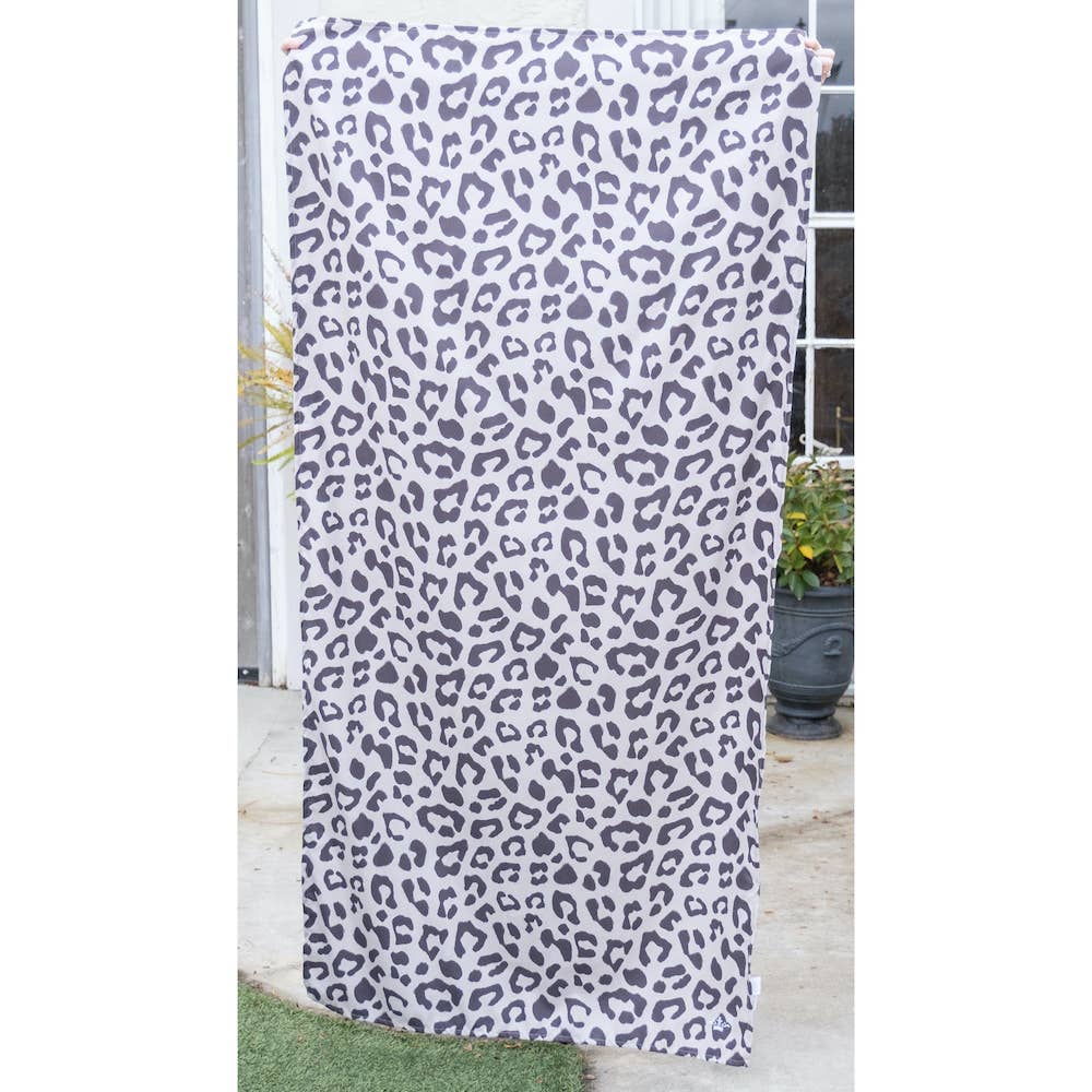 Leopard Beach Towel Shell/Black 34x70