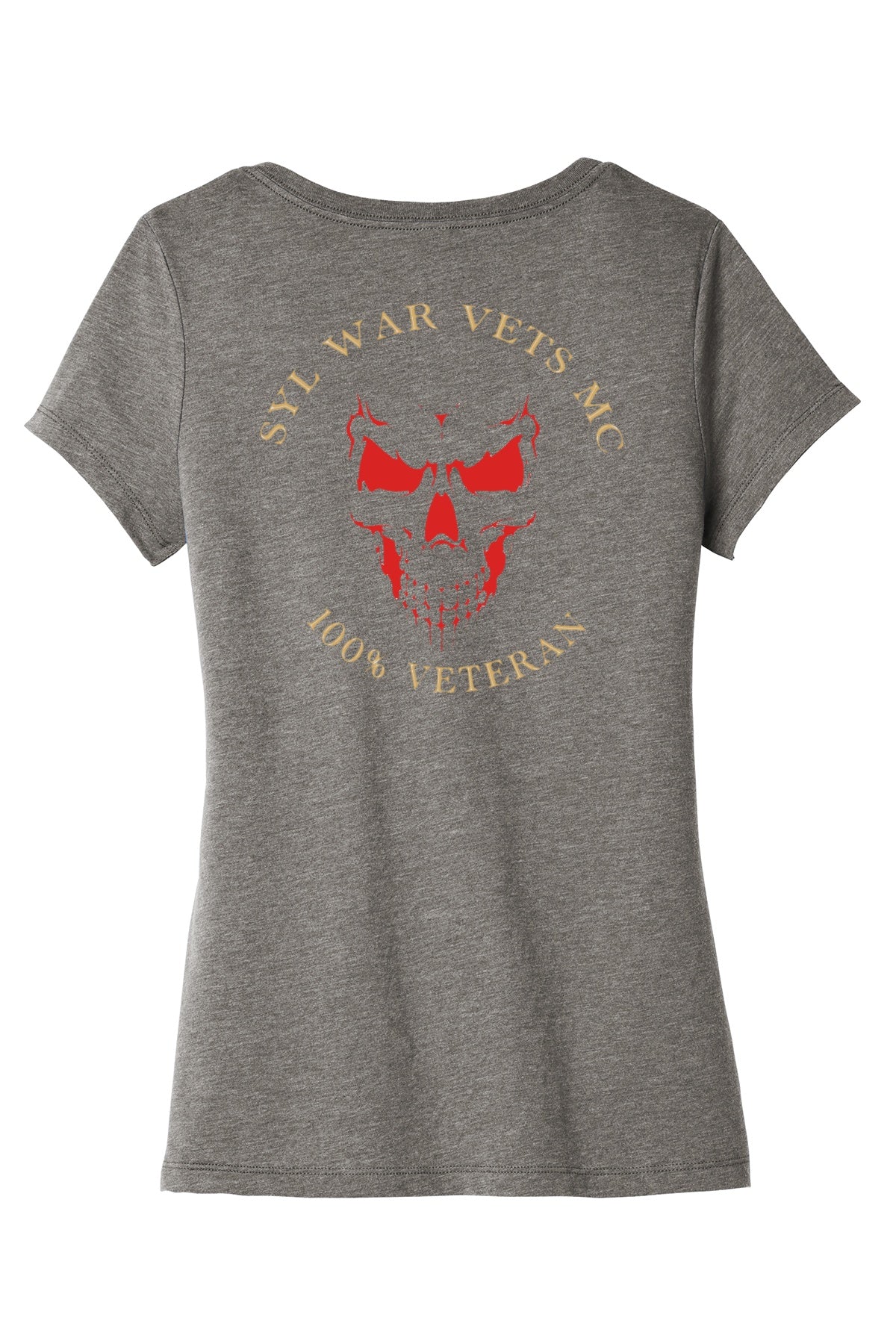 Ladies Short Sleeve Tee - Grey - Skull