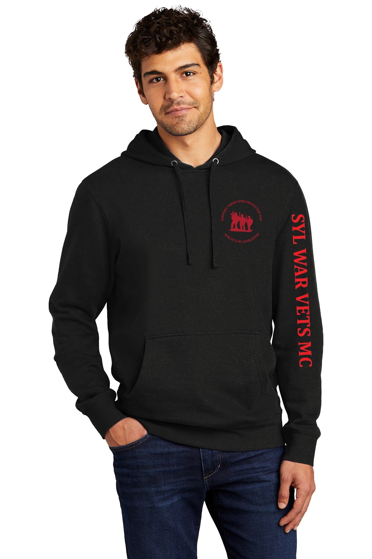 Hoodie - Black - Skull Gold/Red