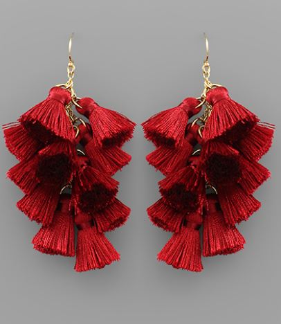 Multi Tassel Chandelier Earrings