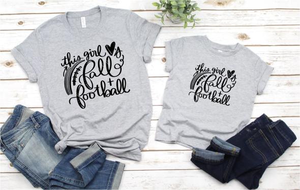 72. This Girl Loves Fall & Football (Mommy & Me) - Black Ink