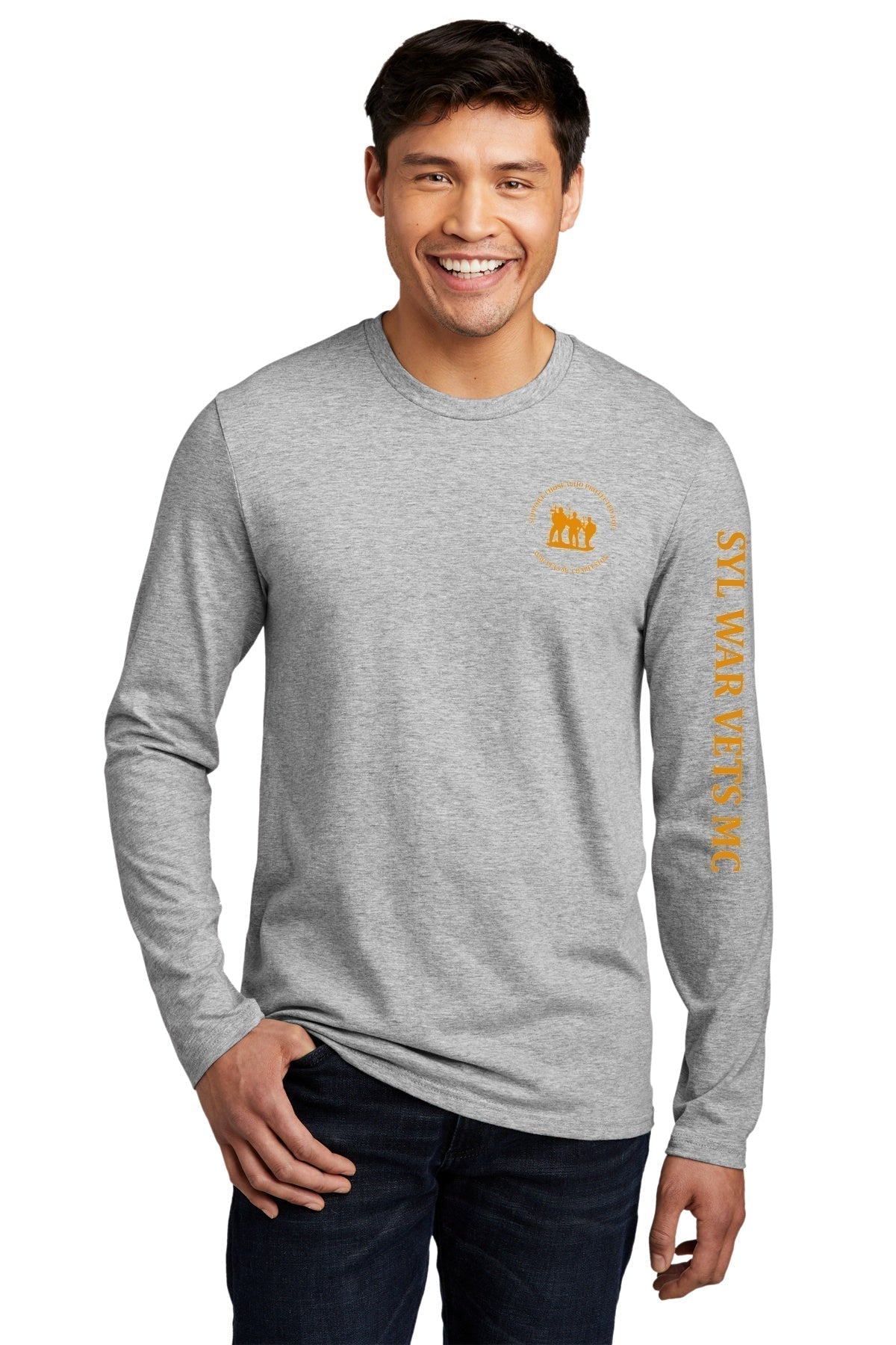 Long Sleeve - Grey - Skull Gold Star