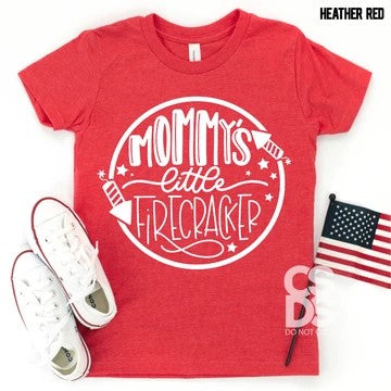 445. Mommy's Little Firecracker YOUTH - White Ink