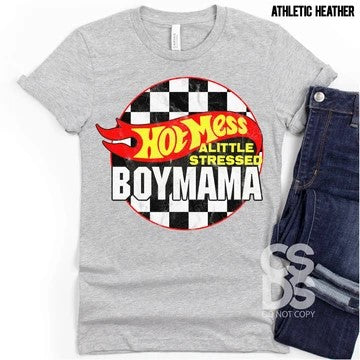 514. Hot Wheels Hot Mess Boy Mom - Full Color
