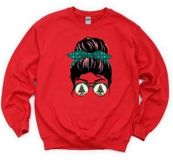 718. Christmas messy bun - Full Color