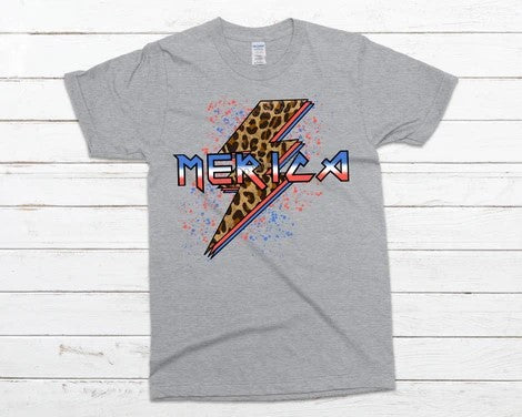 489. 'Merica Leopard Lighting Bolt - Full Color