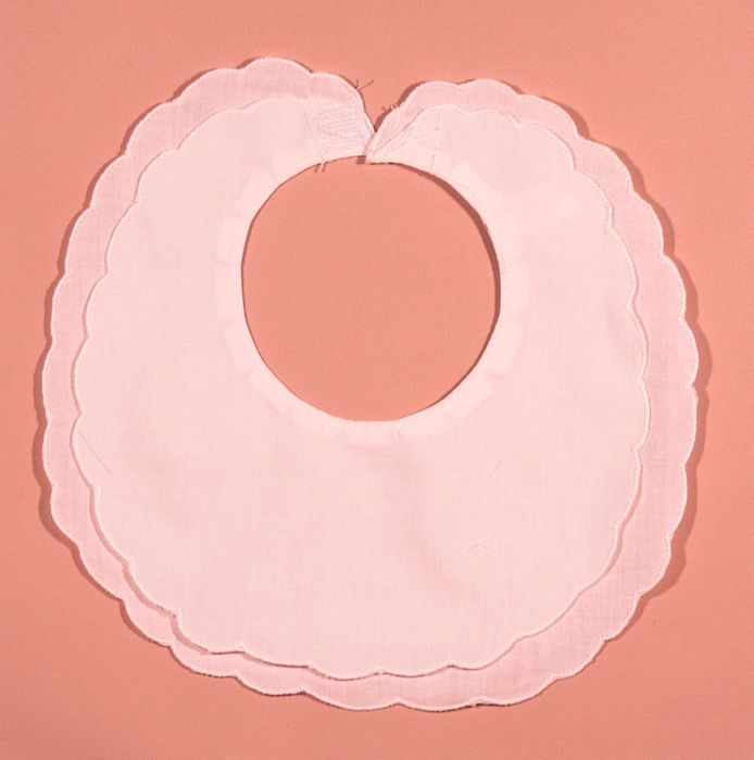 Pink Scallop Cotton Bib
