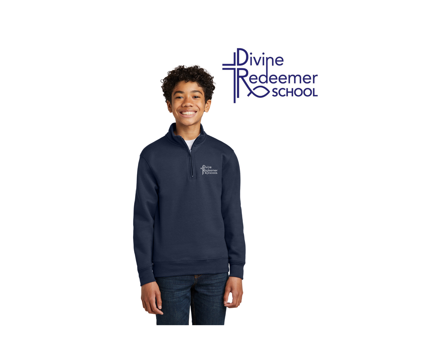 Youth Core Fleece 1/4-Zip Pullover Sweatshirt - DR