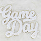 Large Game Day Chenille Iron-on Patch: White