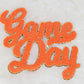 Large Game Day Chenille Iron-on Patch: Orange