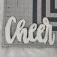 Large Cursive Cheer Chenille Iron-on Patch: Pink