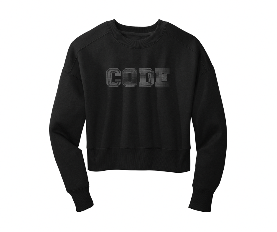 CODE - CROPPED CREW - RHINESTONE