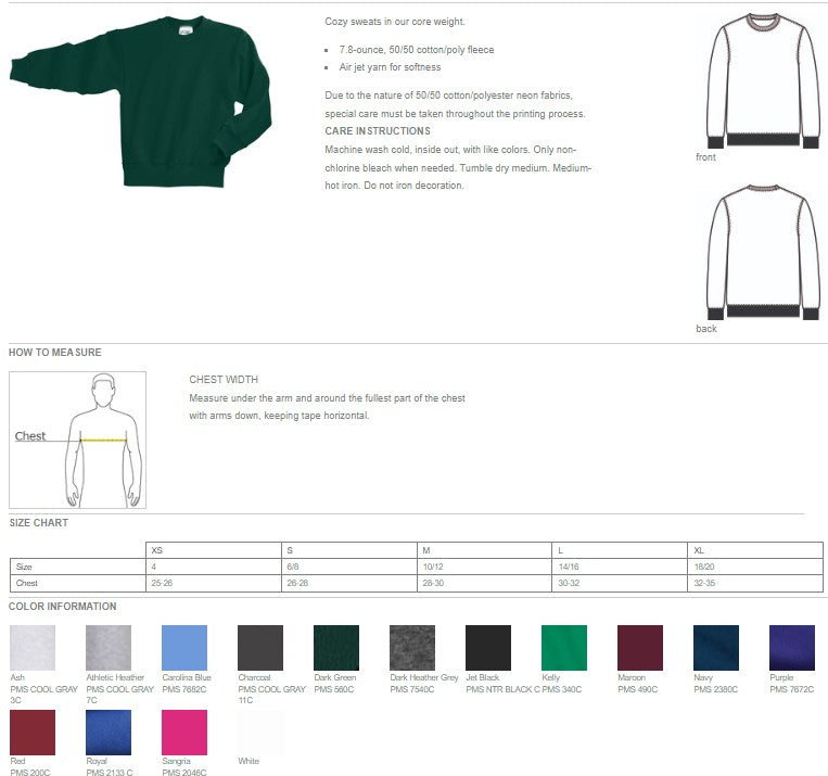 YOUTH CREWNECK PORT AND COMPANY