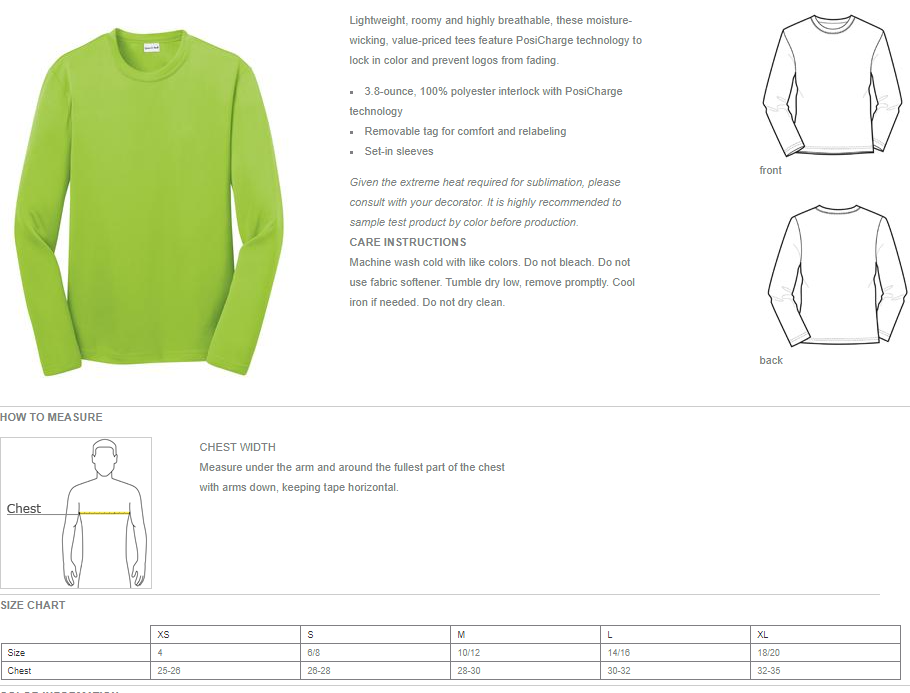Youth Performance Long sleeve - DR