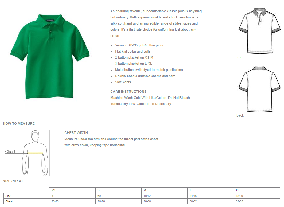 Youth Unisex Silk Touch™ Polo - DR