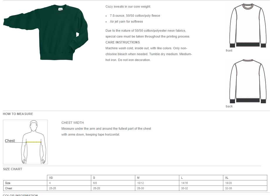 Youth Core Fleece Crewneck Sweatshirt - DR