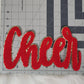 Large Cursive Cheer Chenille Iron-on Patch: Pink