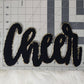 Large Cursive Cheer Chenille Iron-on Patch: Pink