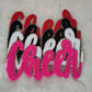 Large Cursive Cheer Chenille Iron-on Patch: Pink