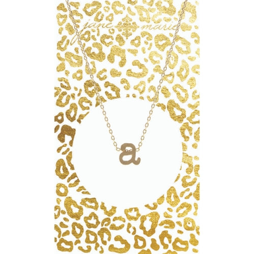 Gold Block Initial Necklace