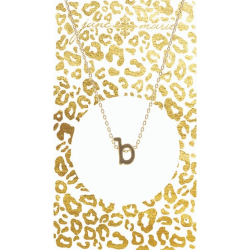 Gold Block Initial Necklace
