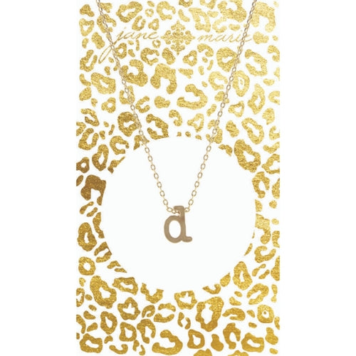 Gold Block Initial Necklace