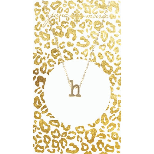 Gold Block Initial Necklace