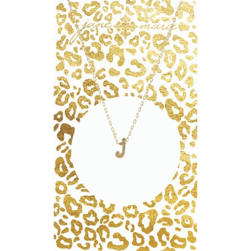 Gold Block Initial Necklace