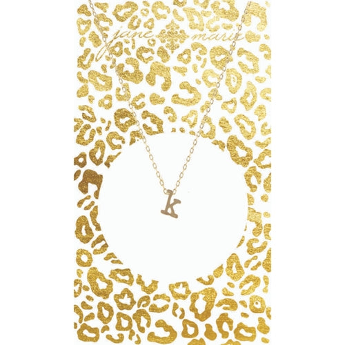 Gold Block Initial Necklace