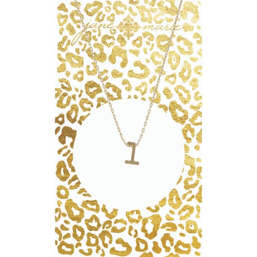 Gold Block Initial Necklace