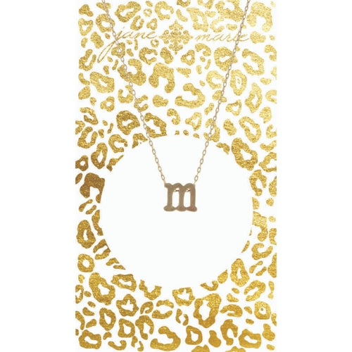 Gold Block Initial Necklace