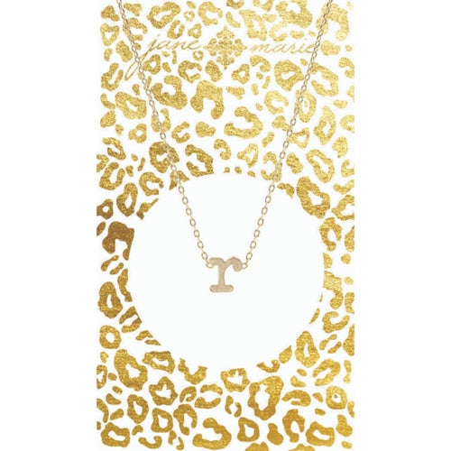 Gold Block Initial Necklace