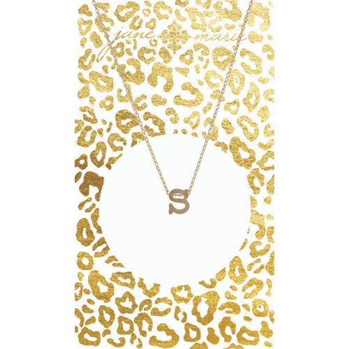 Gold Block Initial Necklace