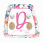 Kid's Gold Initial With Pearl Stud Earring Set
