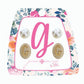 Kid's Gold Initial With Pearl Stud Earring Set