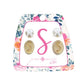 Kid's Gold Initial With Pearl Stud Earring Set