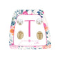 Kid's Gold Initial With Pearl Stud Earring Set