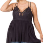 Plus Black Crochet Lace Cami Tank