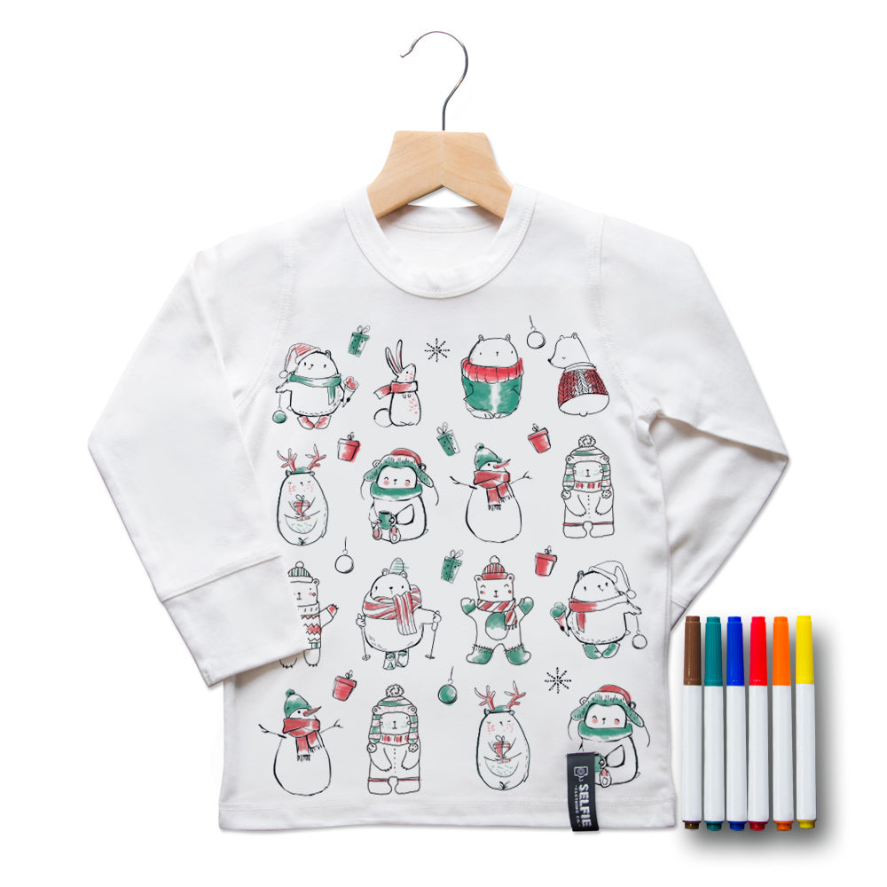 Cutesy Christmas Kids Colour In Top