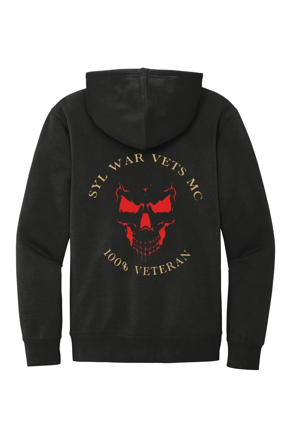 Hoodie - Black - Skull Gold/Red