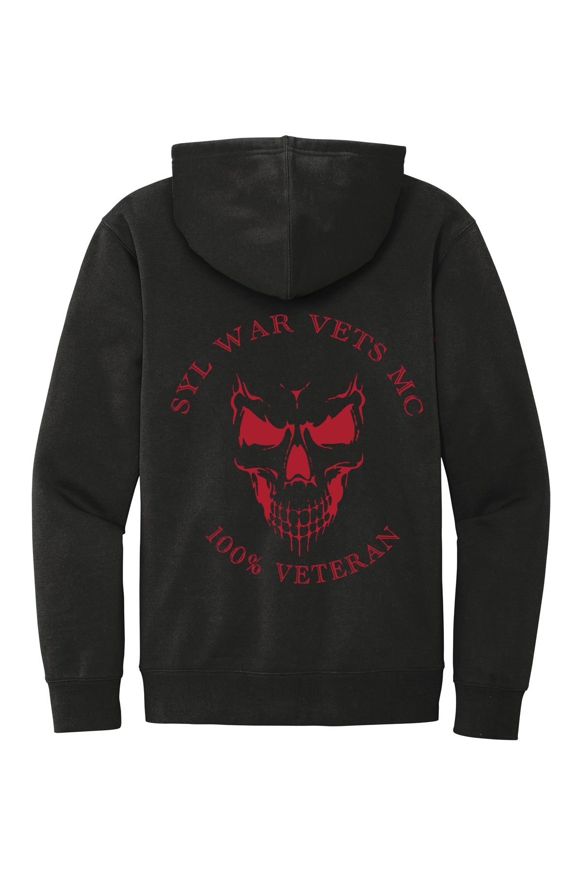 Hoodie - Black - Skull all Red