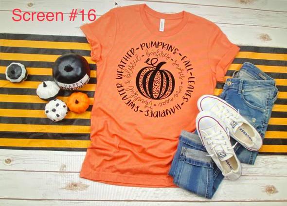 198. Fall Collage Circle - Black Ink