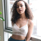 Strappy Back Geometric Lace Bralette - Off White