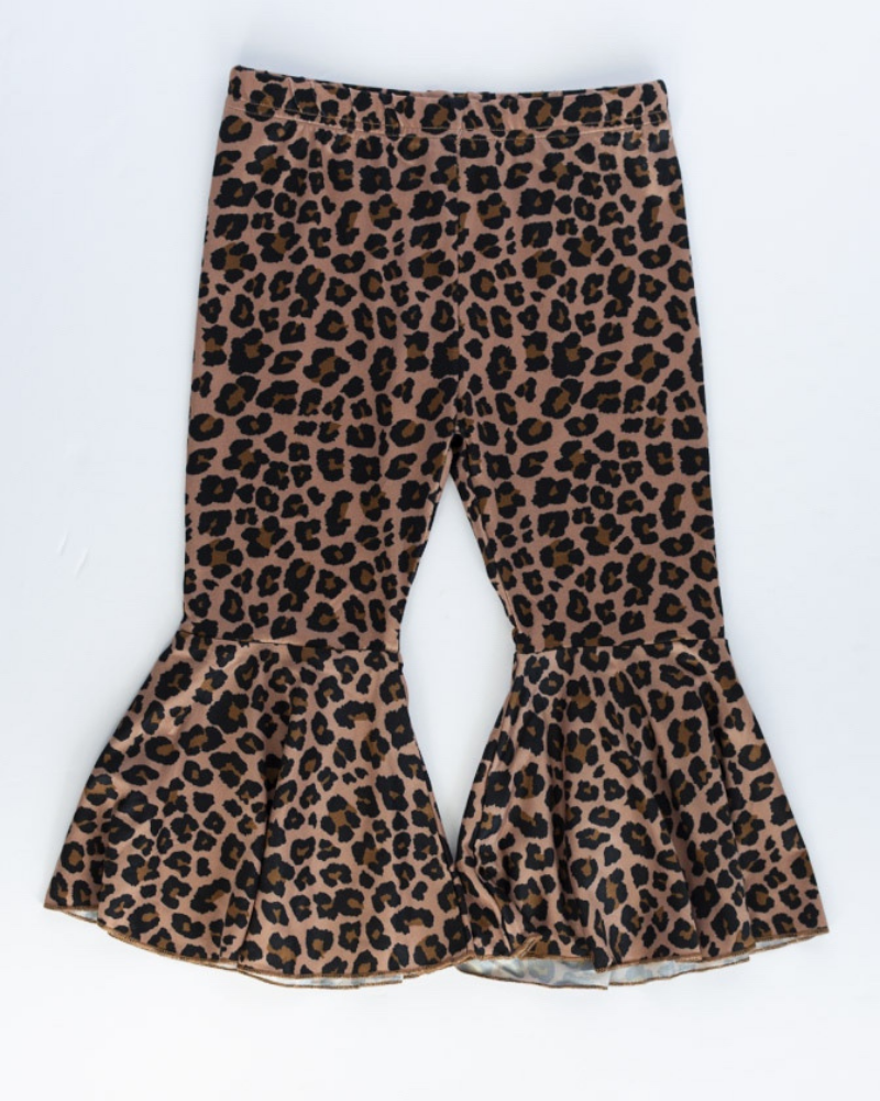 Lina Pleated Bell Bottoms - Leopard