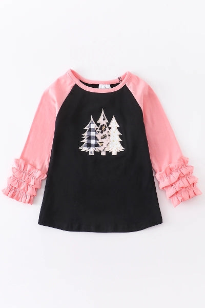 Pink Christmas Tree Icing sleeve shirt