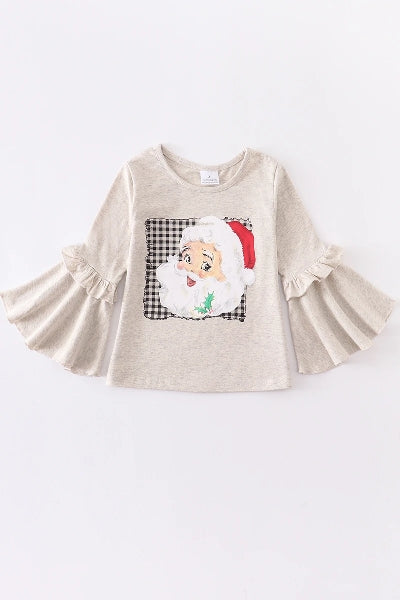 Christmas Santa Bell Sleeve Shirt