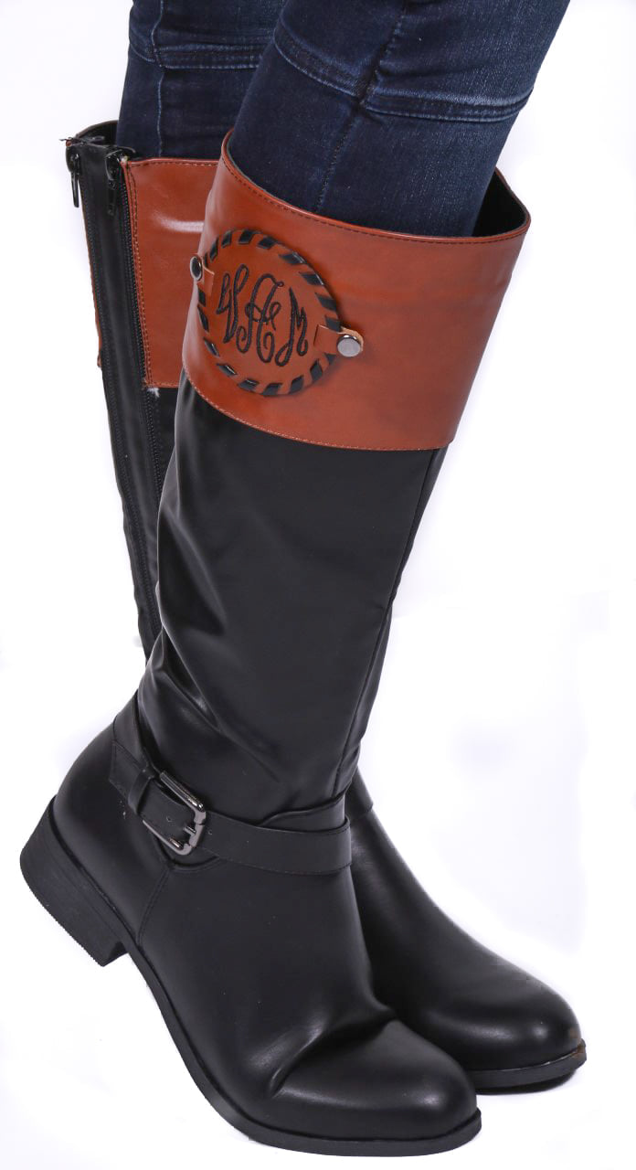 Ladies Monogrammed Disc Riding Boots